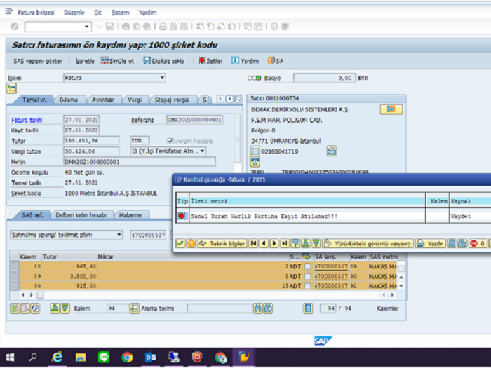 SAP MIR7 Vim fatura ilerletme hatası?