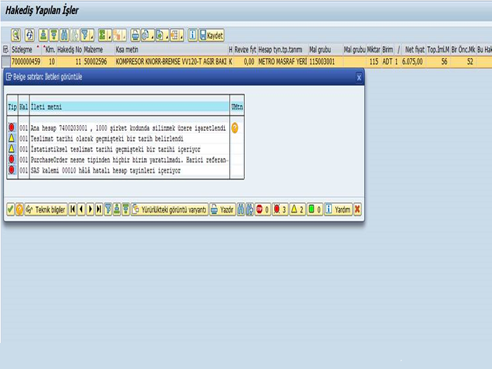 SAP Hakediş hatası?